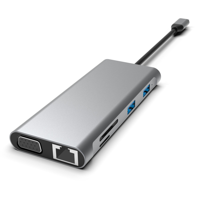 11-in-1 USB-C Hub dengan Dual HDMI USB 3.0 Ethernet 3.5mm Audio untuk laptop Macbook