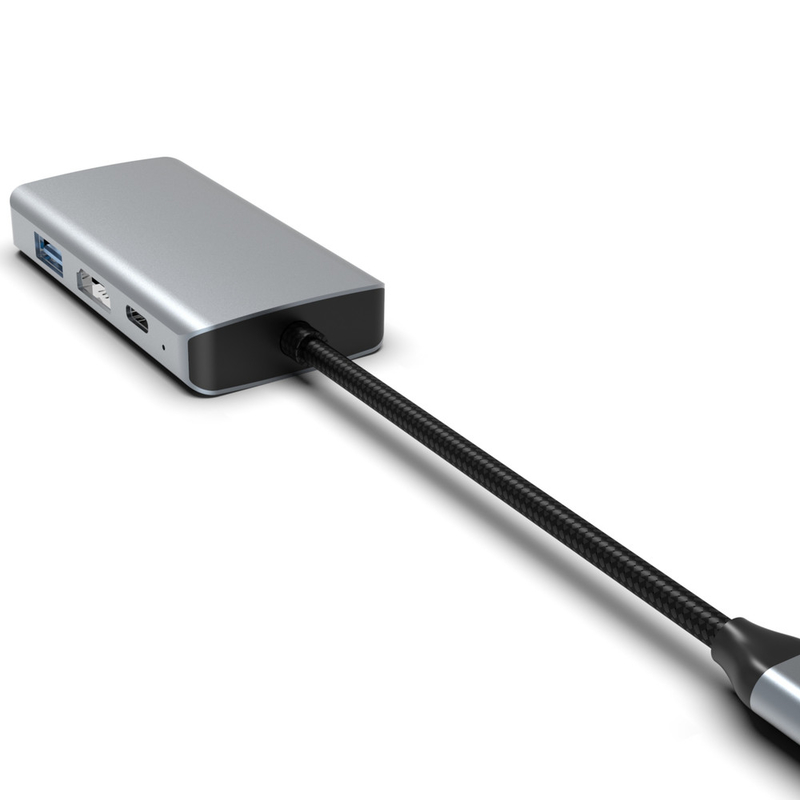 Mini 4 In 1 USB C Adapter Type C Hub Dengan USB 3.0 HDMI VGA USB-C PD Charging
