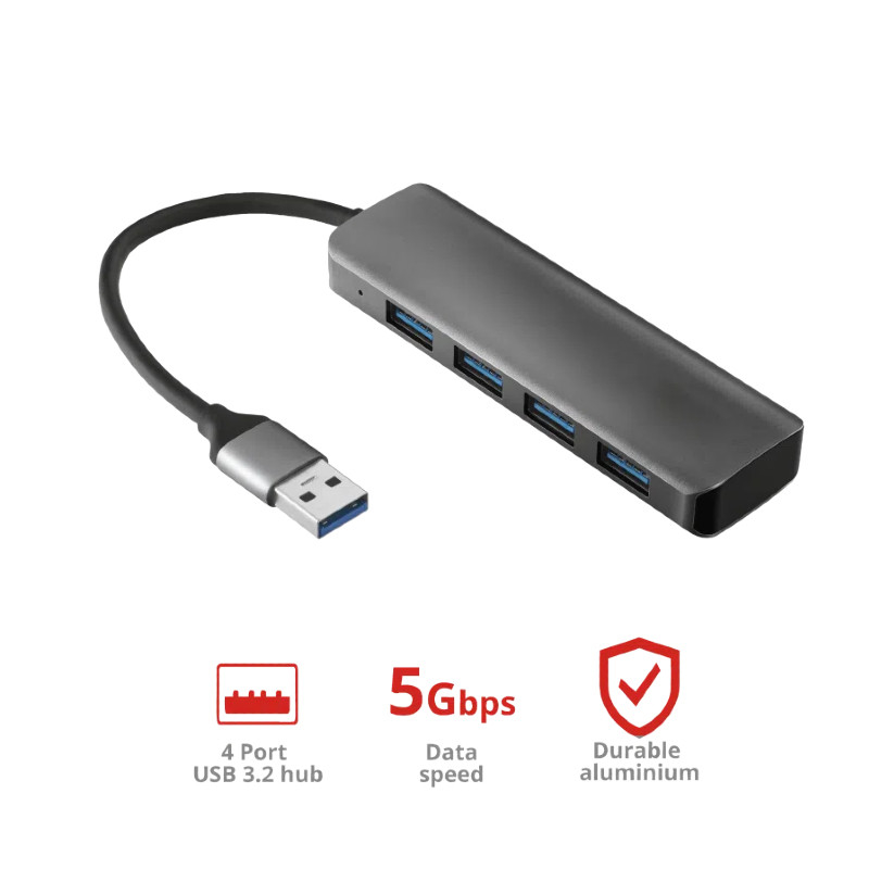 Adaptor USB A Usb C USB A 3.0x4 Hub Untuk Pengaturan Desktop Transfer Data Mudah