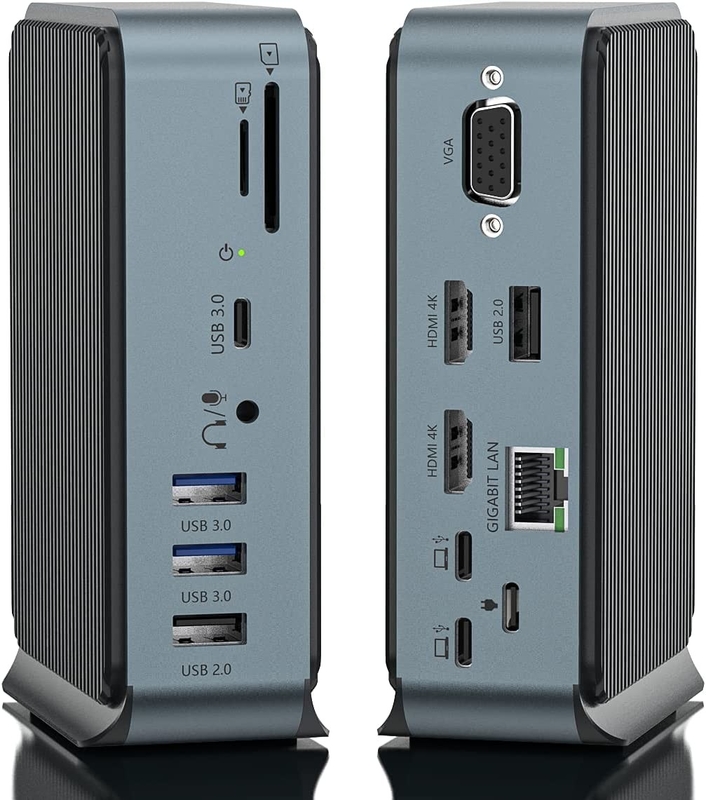 Displaylink 2 HDMI 2K 60Hz Docking Station 16 multi port Type C Docks untuk Macbook