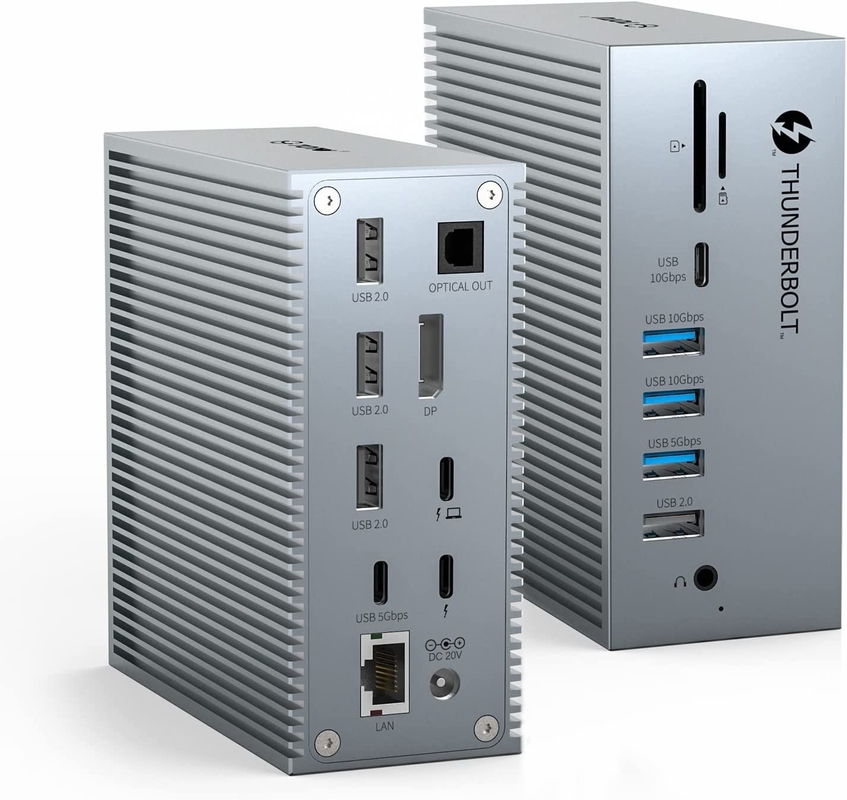 USB C Dock Hdmi 4k 60hz 16 In 1 Docking Station Plug And Play Kenyamanan Warna Perak