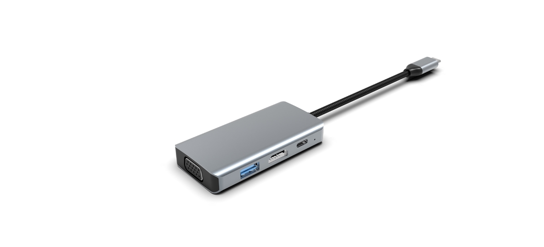 All In One HDD 4 In 1 Usb C 4 In 1 Multiport Adapter Hub Ekspansi Laptop Docking Station Type C Ke HDMI USB 3.0 PD