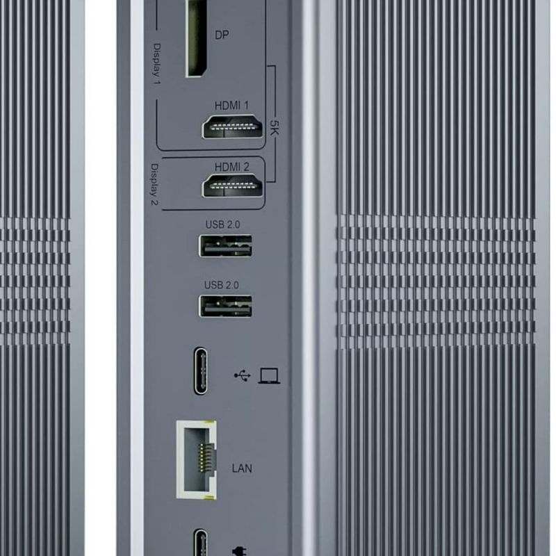 16 Port Displaylink USB C Hub Dual 4k 60hz 10Gbps USB Desktop Docking Station