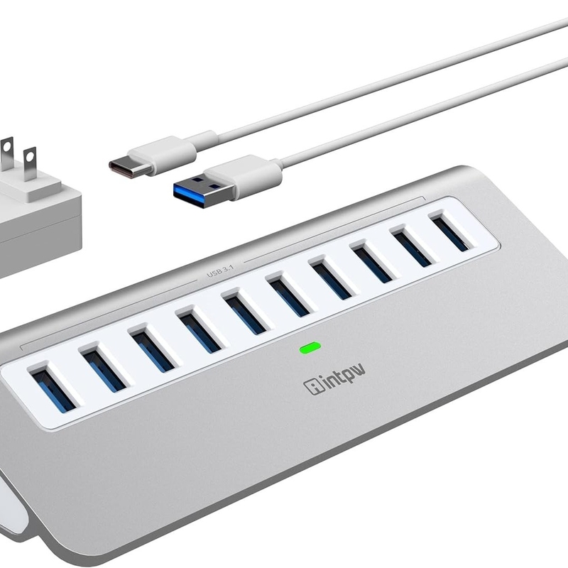 7-In-1 USB-A Hub Dengan DC JACKI USB 3.0 Tipe A 10Gbps Untuk Laptop Dan PC