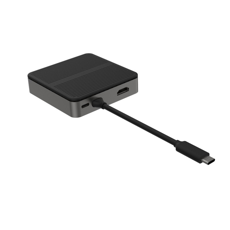 Square 6 In 1 Dual HD 4K Type C Docks Dengan RJ45 PD 100W SD TF 3xUSB 3.0 Docking HDMI Hub Usb C A