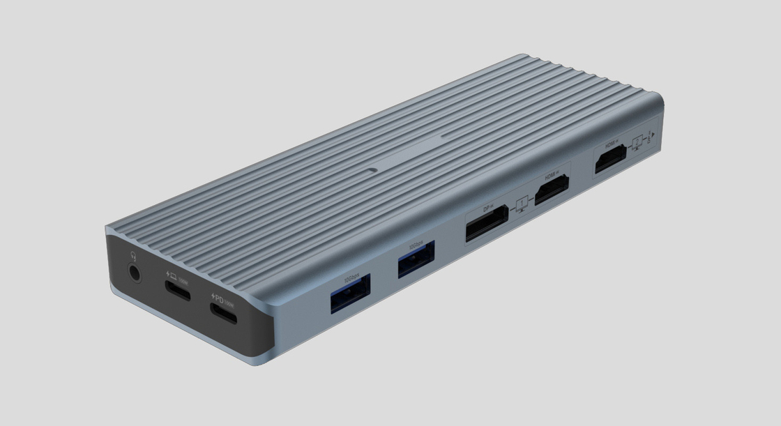 USB 3.1 Tipe C sampai 9 Port USB3.0 Hub dengan Gigabit Ethernet RJ45 Lan Port Adapter Gray