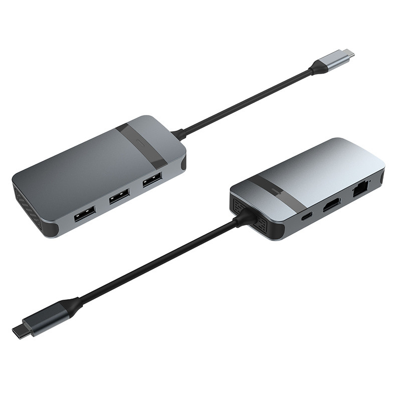 Adaptor Multiport Hdmi USB C Hub Adaptor Multiport Jaringan USB 3.0 Port 6 In 1