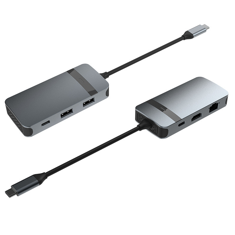 Adaptor USB C Ethernet Hdmi PD Pengisian USB-C Hub 6-In-1 Adaptor Tipe C USB 3.0 2.0 PD Konverter