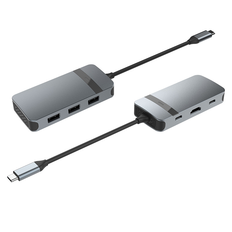 Adaptor HDMI Ethernet Usb C Grey USB A Hub Dengan USB C 5Gbps Kecepatan Transfer Data