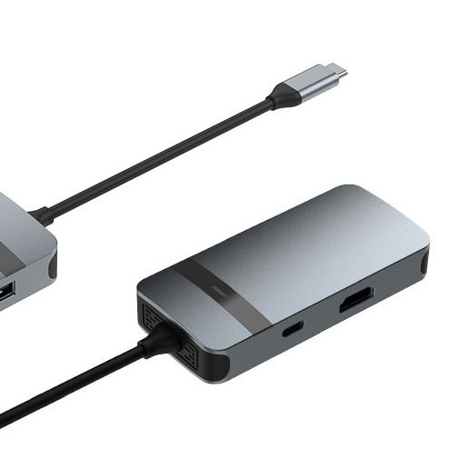 5 in 1 Aluminium USB tipe C Hub dengan Multiple Port 5Gbps Data Transfer Speed 3.5mm Audio Jack