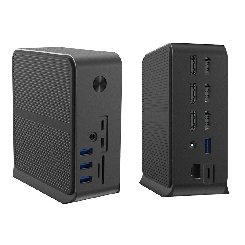 12 In 1 USB C HUB Docking Station Dengan Multiple USB C Port USB Type C 4K RJ45 VGA USB Hub Adaptor
