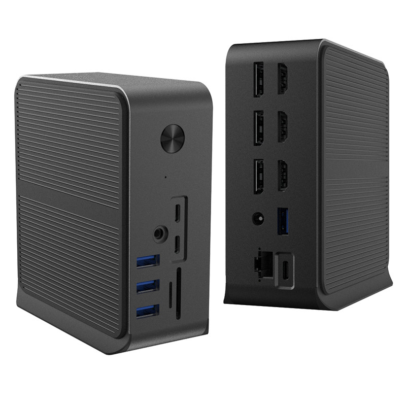 12 In 1 USB C HUB Docking Station Dengan Multiple USB C Port USB Type C 4K RJ45 VGA USB Hub Adaptor