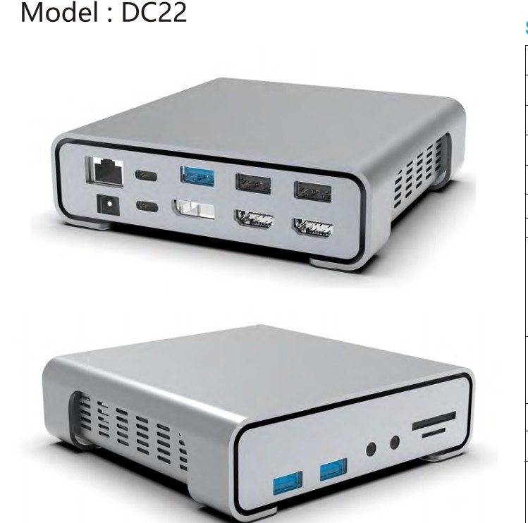 Hdmi 4K Triple Monitor Docking Station USB C Dengan Ethernet Port Untuk Macbook Air Laptop