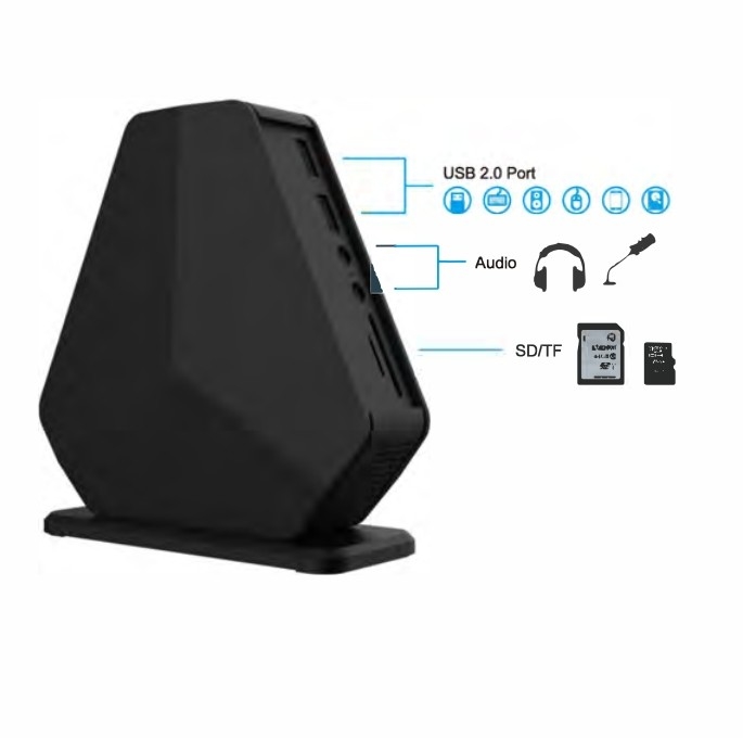 Stasiun Pengisian Desktop USB C Docking Station Gigabit Ethernet Koneksi Kabel Stabil Hingga 1Gbps