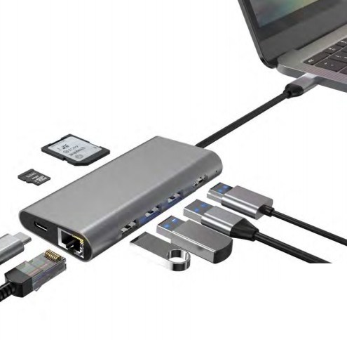 10/100/1000 Mbps Ethernet USB C Adapter Kompatibel dengan Windows/ MacOS/ Android/ Linux Hingga 10Gbps Kecepatan Transfer Data
