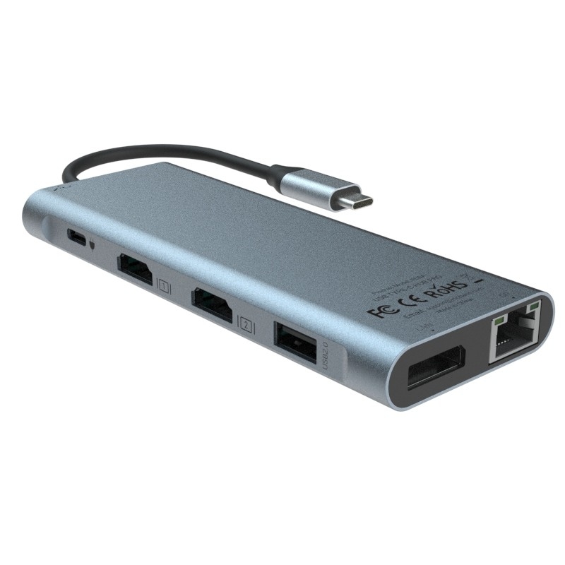 6 In 1 USB C Hub Type C Adapter 4K HDMI 60hz Multiport Card Reader USB3.0 TF PD SD Reader