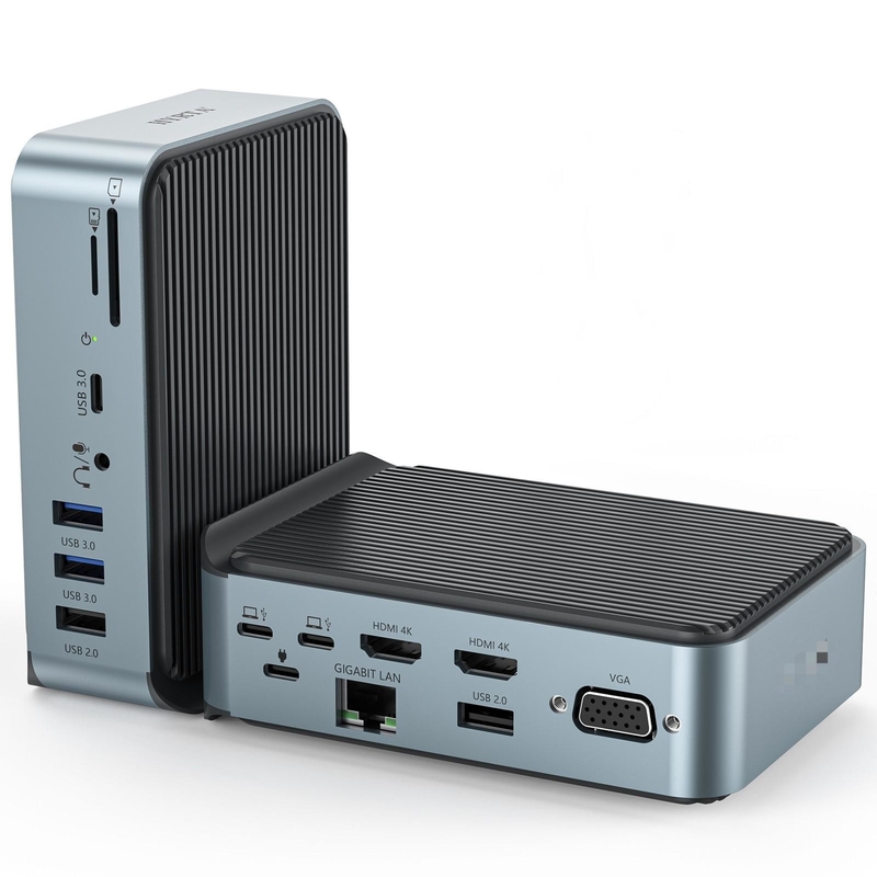 Gigabit Ethernet USB Type C Docking Station Charging Hub Dengan Resolusi HDMI 4K Untuk Macbook