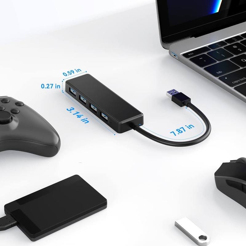 4 Port USB A Splitter Ultra-Slim USB Expander USB 3.0 Konektor Untuk Mouse Keyboard