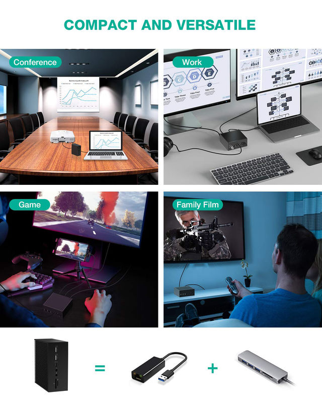 DisplayLink Docking Station Untuk Macbook Pro Dual Monitor M1/M2 Windows 15 In 1 USB C 3.0 Laptop