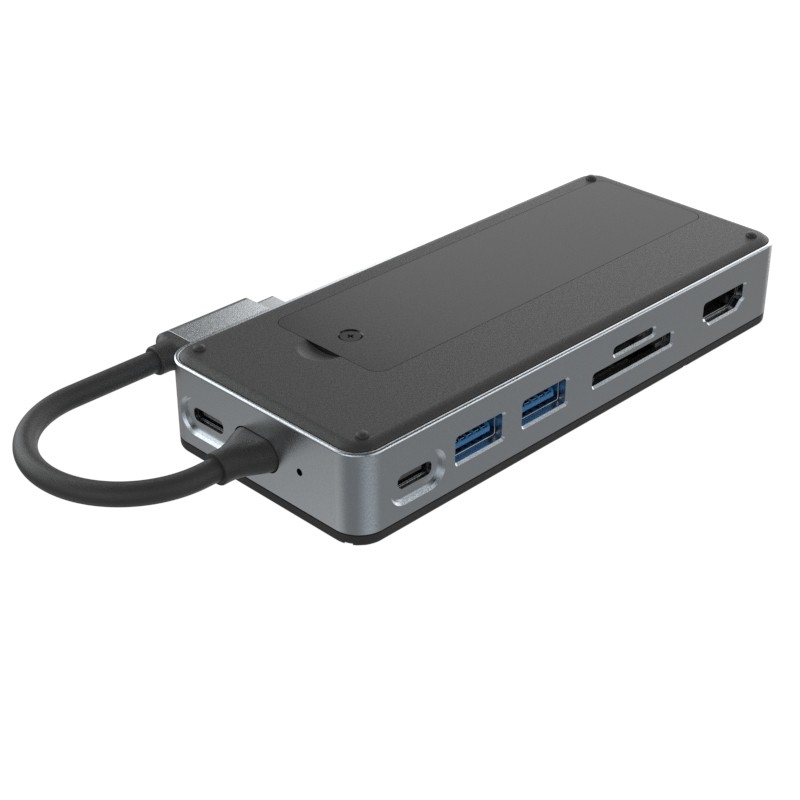 10Gbps USB C Hub Dengan M.2 SSD 10-In-1 USB-C Docking Station Untuk Laptop Macbook