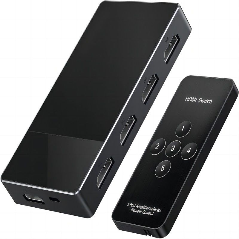 3 In 1 Out HDMI Switch Aluminium HDMI Splitter Dengan Remote HDMI Switcher Mendukung 4K 3D HD Monitor