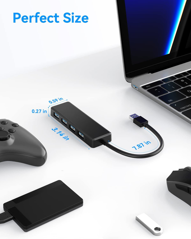 4 Port USB C Hub Adapter USB 3.0 Hub Ultra Slim Portable Data Hub Transfer Data yang berlaku