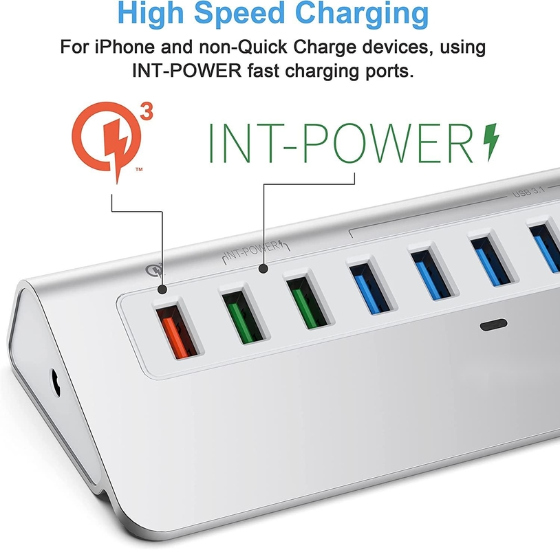 Kecepatan Transfer Data Hingga 10/5Gbps Hub Konektor USB-C dengan Sertifikasi CE