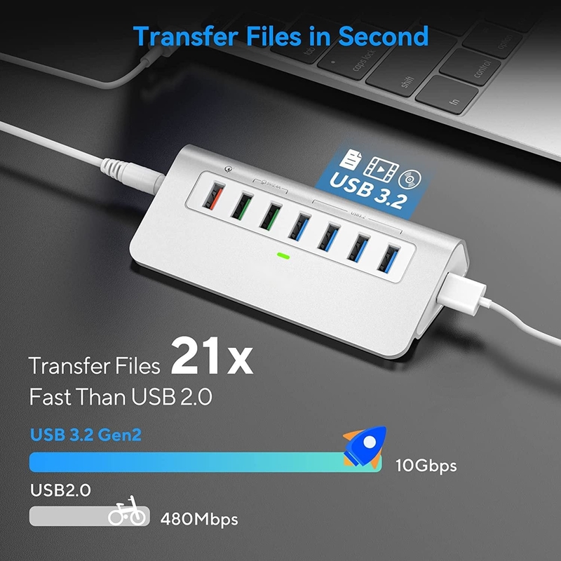 Kecepatan Transfer Data Hingga 10/5Gbps Hub Konektor USB-C dengan Sertifikasi CE