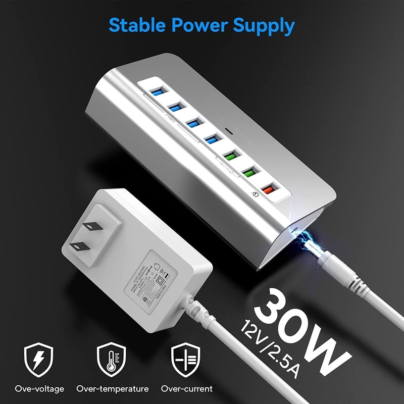 Adaptor USB C 3.2 Hub Gen 2 Adaptor USB C ke USB Multiport 30W Daya Untuk Laptop