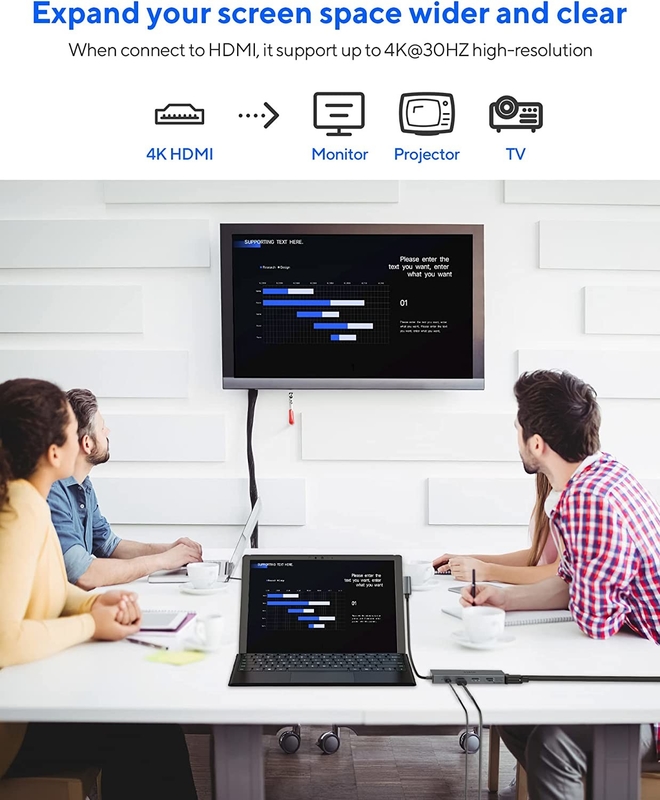7 In 1 USB C Hub Dock Station Dual Dengan Card Reader Pro Pad Multi-Function Converter USB Hub Untuk Mac