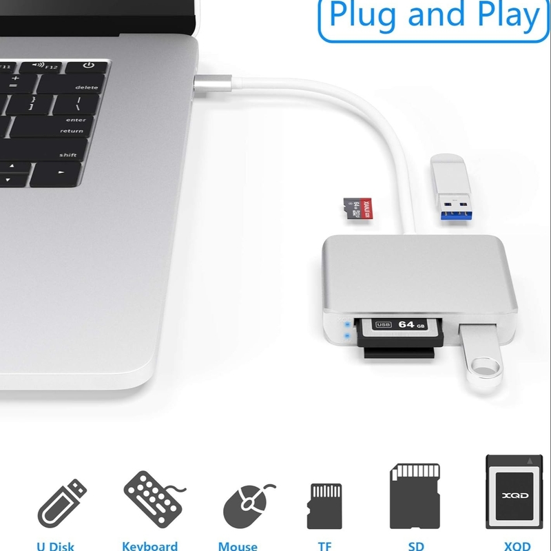 Pembaca Kartu USB 3.0 Kecepatan Tinggi Ke SD Adaptor Kartu Micro SD Pemutar Kartu Memory IPhone 15