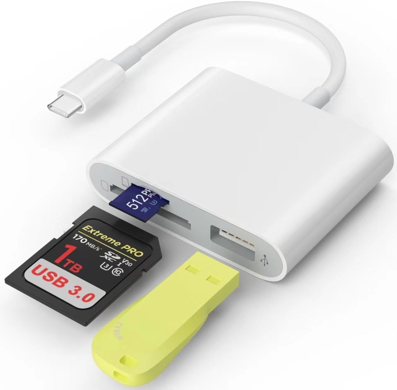 3-Slot USB Tipe C Untuk Adaptor Kartu Compact Flash Micro SD Card Reader Untuk MacBook Pro