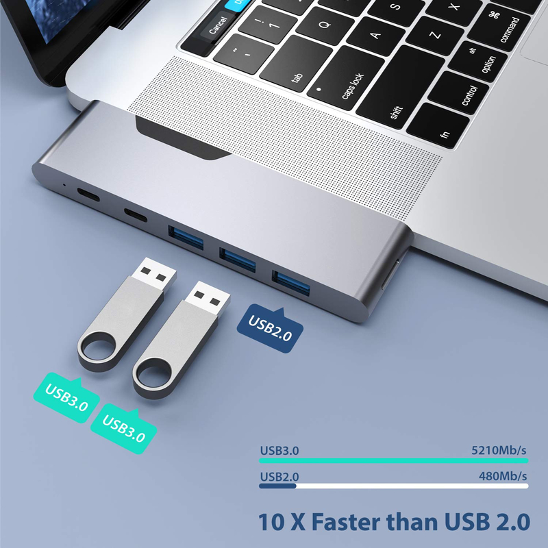 8 In 1 Dock Station Dual USB C Power Adapter Hub Card Reader Pro Pad Converter USB Hub Untuk Mac