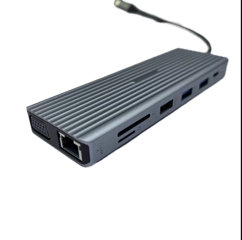 13 In 1 USB C Hub Docking Station Dual Display Triple Display dengan Audio