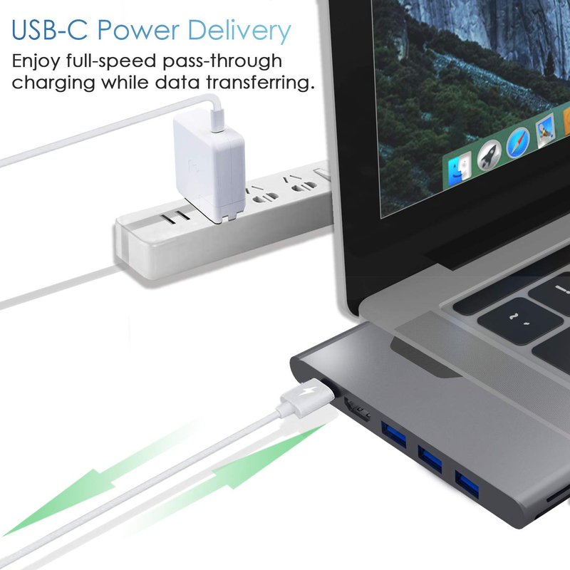 Adaptor multiport HDMI 8 In 1 Dual Connector USB Type C Hub Docking Station SD Tf Card Reader 4k Video Usbc