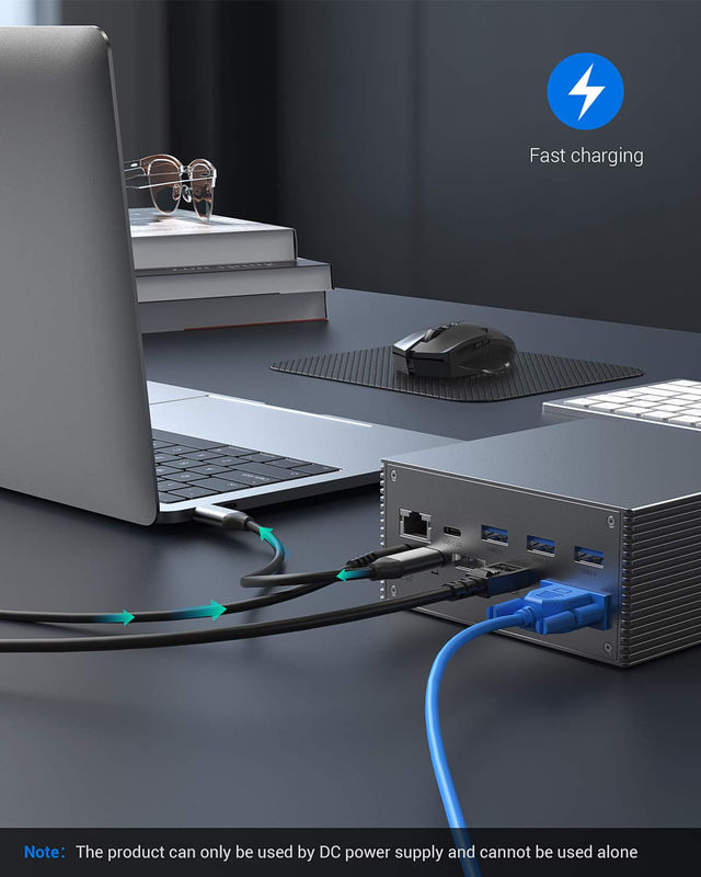 16 In 1 USB-C Docking Station PD 100W Fast Charger PC Host/USB 2.0/3.0 Hub/HDMI 4K60HZ /PD 4K/60HZ/RJ45 Gigabit