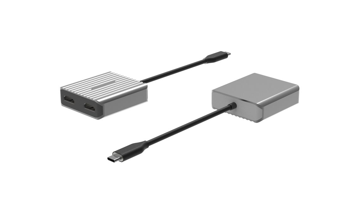 Kecepatan Tinggi HDMI Ke Usb Adaptor Usbc 2 HDMI 8K 4K Dual Mirror Portable