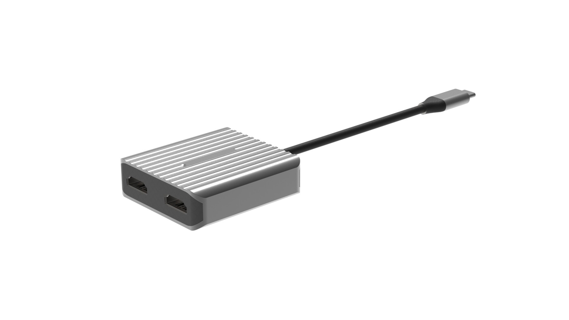Kecepatan Tinggi HDMI Ke Usb Adaptor Usbc 2 HDMI 8K 4K Dual Mirror Portable