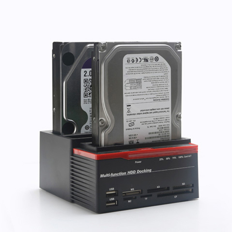 NVMe M.2 Duplikator Dual-Bay Offline Clone USB C ke NVME Docking Station Untuk M2 SSD M Key Hard Drive