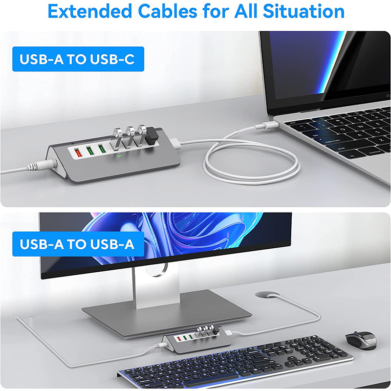 Usbc Usb A Adaptor Multiport AUSB Hub 7-1 5Gbps 8 In 1 Type-C Hub USB2.0-3.0 Laptop Mac Book