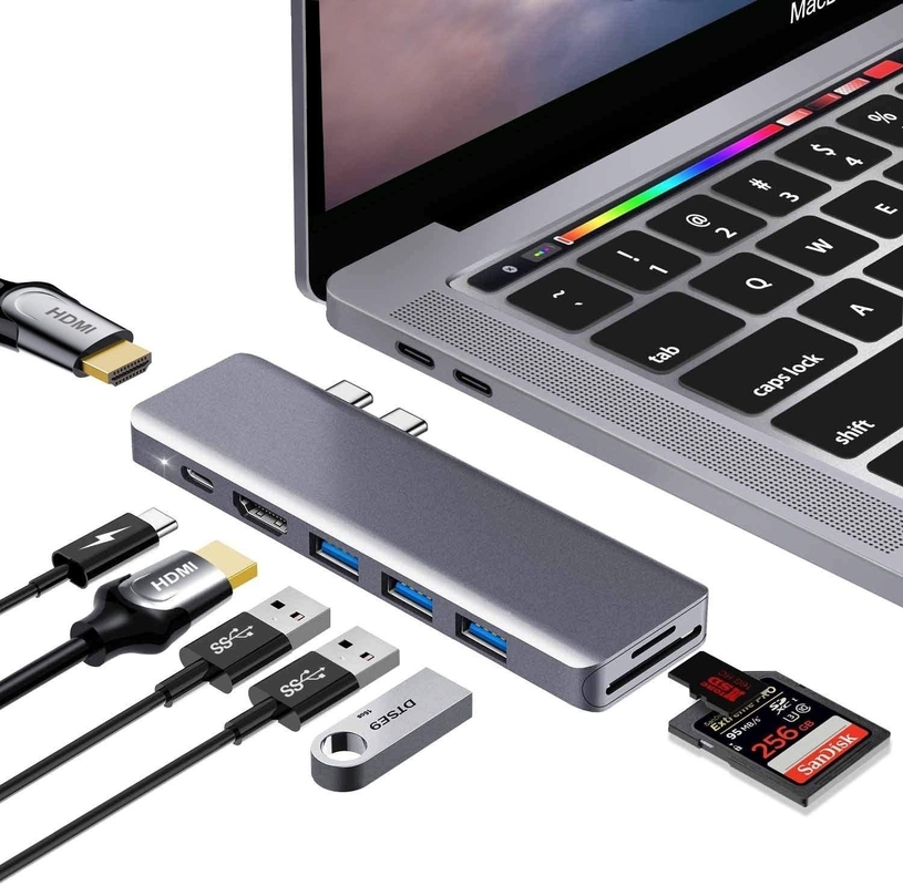 11 In 1 Multiport USB C USB-C Type-C PD 4K HDTV Hub Adapter Docking Station Dengan RJ45