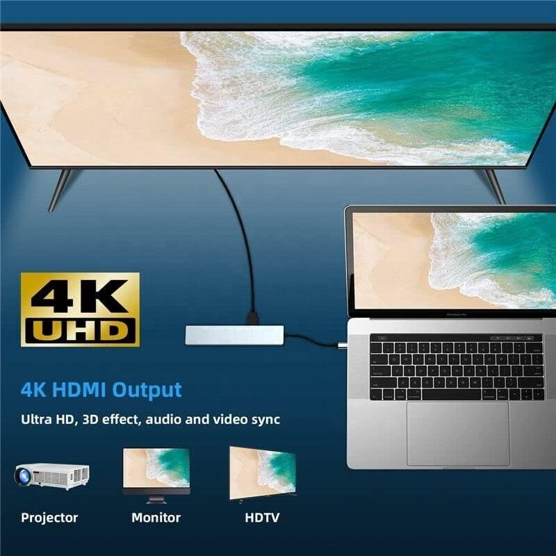 Adaptor Multiport USB Type C Hub 8-In-1 yang serbaguna untuk multitasking dan transfer data