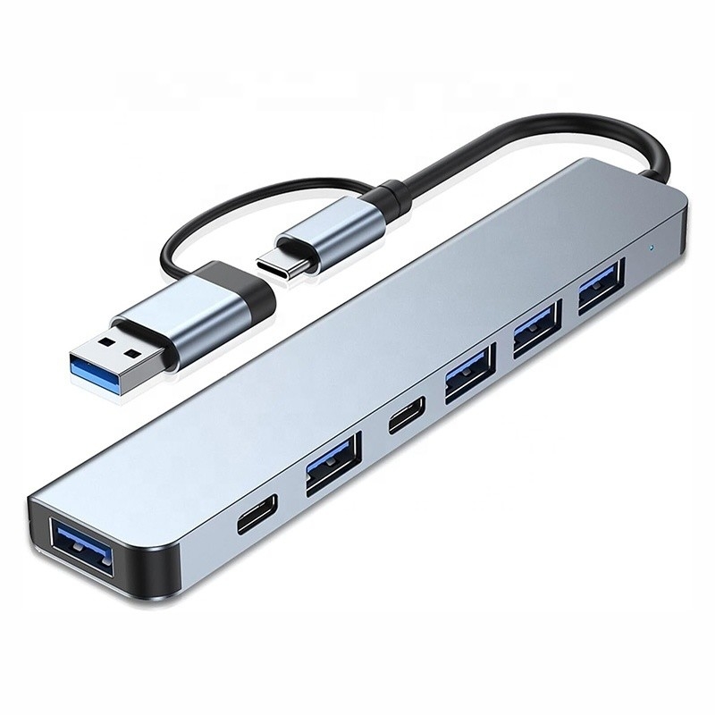 Alloy Aluminium 7 In 1 USB Splitter untuk Laptop Desktop PC Dapat diterima OEM / ODM