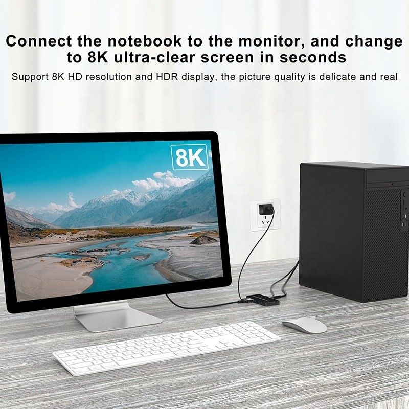 2 Port HDMI 2.1 KVM Switch dengan USB 3.0 2 Input 1 Output LED Indicators Wanita-Wanita