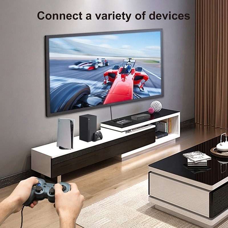 8K HDMI Switch 3 In 1 Out Dukungan 3 HDMI Input 8K 60Hz 4K 120Hz Teknologi lanjutan