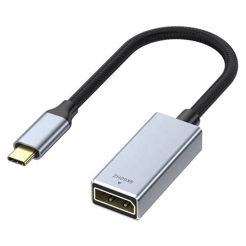 Jaket PVC Pria-Wanita USB Tipe C ke Displayport Display Adapter Kabel untuk 8K 60Hz Video Audio