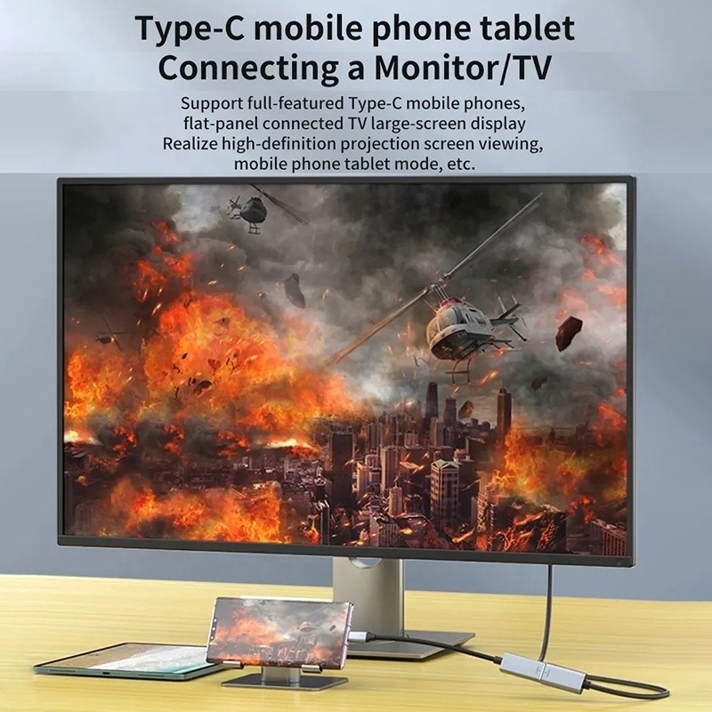 Jaket PVC Pria-Wanita USB Tipe C ke Displayport Display Adapter Kabel untuk 8K 60Hz Video Audio