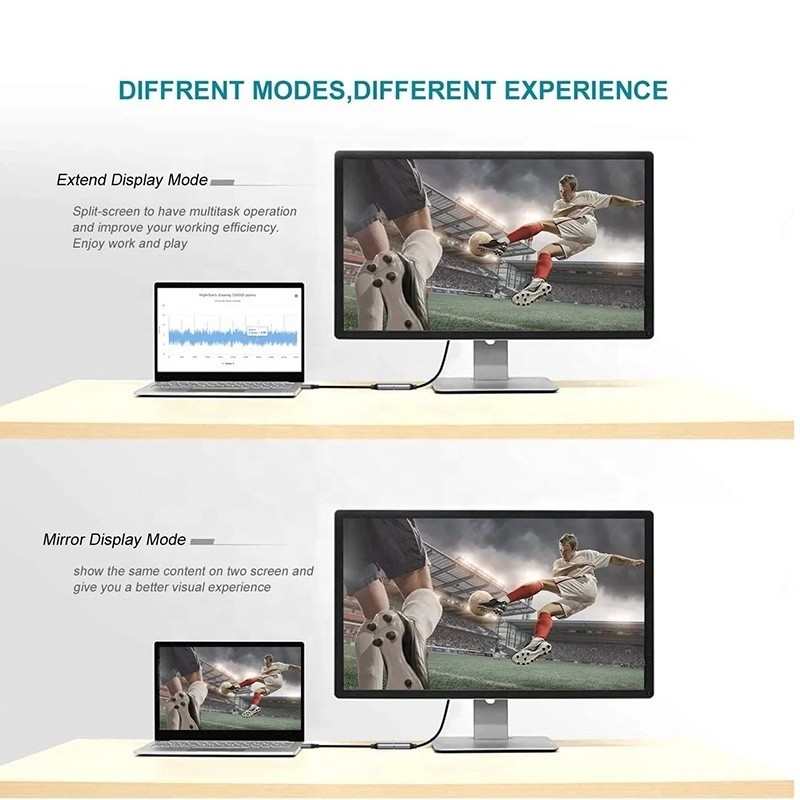 Pria-Wanita USB 3.1 Tipe C ke HDMI HDTV Kabel Adaptor Konverter 4K 60Hz 1080P CCA Konduktor