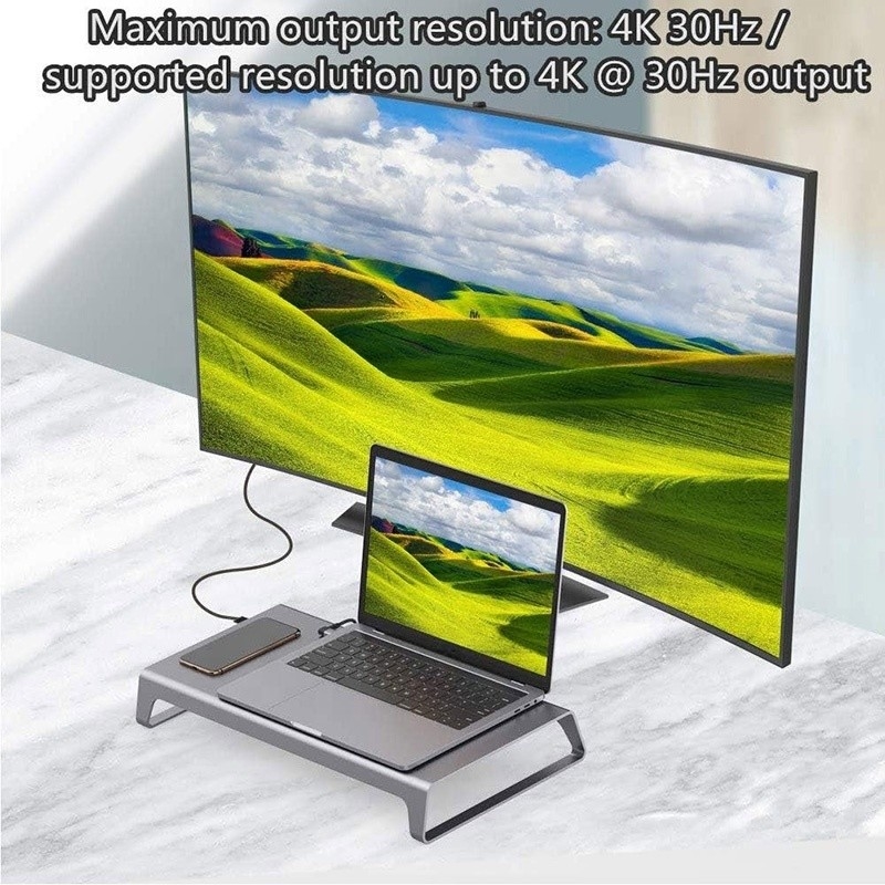 TYPE-C Pria 11 In 1 Hub Adaptor Laptop Komputer Docking Station dengan 1000Mbps RJ45 dan USB-C PD