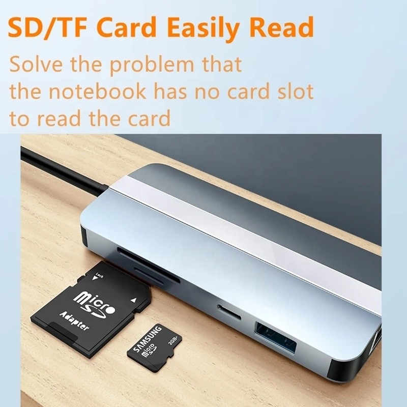 Mac Notebook 9 In 1 Type-C USB-C Hub dengan HDTV Multi Port Docking Station Adapter